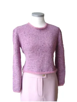 Gepard Nipped waist sweater with mohair edges