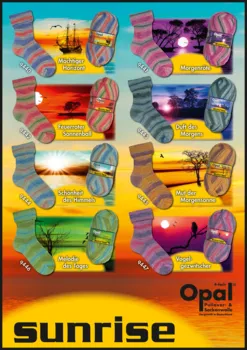 Opal strømpegarn Sunrise 4-trådet, unika