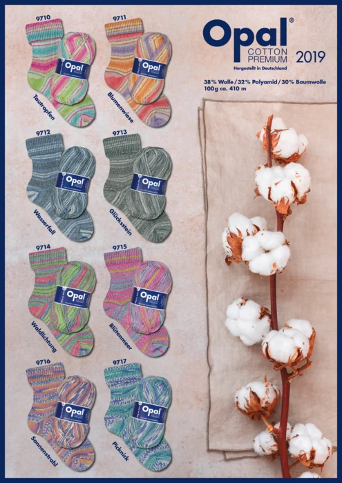 Opal Sock yarn Cotton Premium 2019 - 4-ply